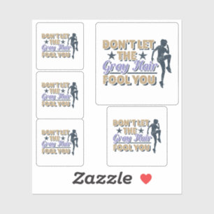 Funny Grey Hair Running Quote - Oudere Runner Sticker