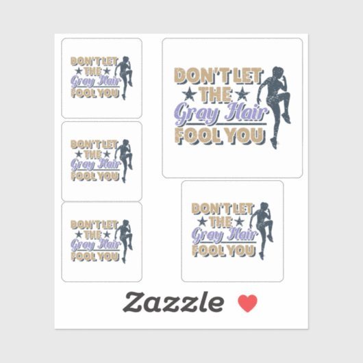 Funny Grey Hair Running Quote - Oudere Runner Sticker (Vel)