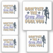 Funny Grey Hair Running Quote - Oudere Runner Sticker (Voorkant)