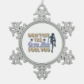 Funny Grey Hair Running Quote - Oudere Runner Tin Sneeuwvlok Ornament (Voorkant)