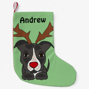 Funny Grey Pitbull Dog Kerstmis stoppen Kleine Kerstsok