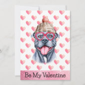 Funny Grey Pitbull, ik wil jullie Valentijnsdag ge Feestdagenkaart (Voorkant)