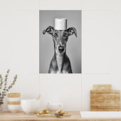 Funny Greyhound Bathroom Art Print, Toilet Paper Poster (Keuken)