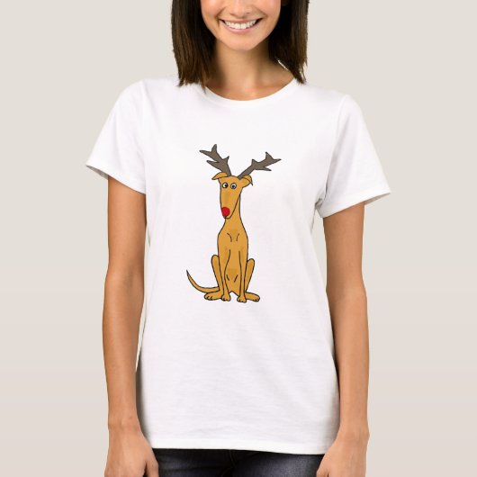 Funny Greyhound Dog als kerstrendierster T-shirt (Voorkant)