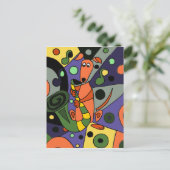 Funny Greyhound Dog die Saxophone speelt Briefkaart (Staand voorkant)