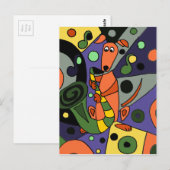 Funny Greyhound Dog die Saxophone speelt Briefkaart (Voorkant / Achterkant)