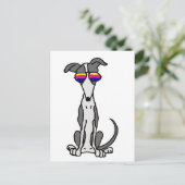 Funny Greyhound Dog in zonnebril Briefkaart (Staand voorkant)