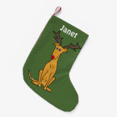 Funny Greyhound Dog Kerstmis stoppen Kleine Kerstsok (Voorkant (Hangend))
