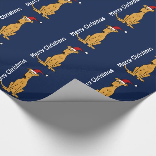 Funny Greyhound Dog kerstpapier Cadeaupapier (Hoek)