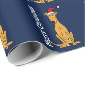 Funny Greyhound Dog kerstpapier Cadeaupapier (Rol Hoek)
