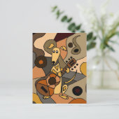 Funny Greyhound Dog Speling Guitar Abstract Briefkaart (Staand voorkant)