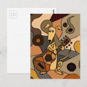 Funny Greyhound Dog Speling Guitar Abstract Briefkaart (Voorkant / Achterkant)