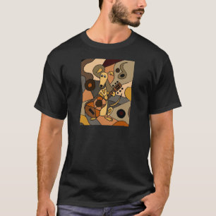 Funny Greyhound Dog Speling Guitar Abstract T-shirt
