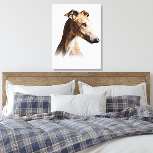 Funny Greyhound Face Greyhound Smile Greyhound Canvas Afdruk (Insitu (Slaapkamer))