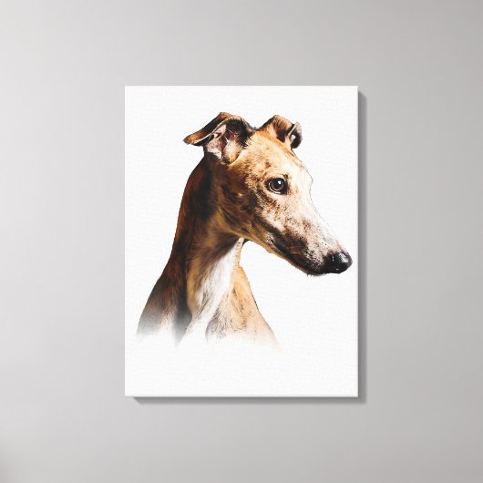 Funny Greyhound Face Greyhound Smile Greyhound Canvas Afdruk (Voorkant)