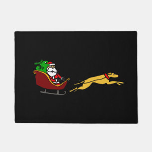 Funny Greyhound Pulling kerstsleigh Deurmat