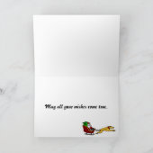 Funny Greyhound Pulling kerstsleigh Feestdagen Kaart (Binnen)