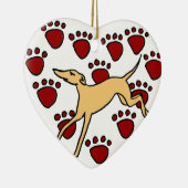Funny Greyhound Puppy Love Keramisch Ornament (Rechts)