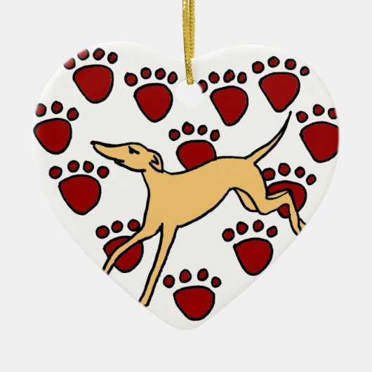 Funny Greyhound Puppy Love Keramisch Ornament (Voorkant)