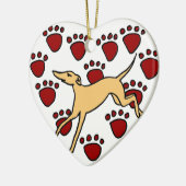Funny Greyhound Puppy Love Keramisch Ornament (Links)