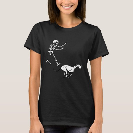 Funny Greyhound Running Skeleton Halloween T-shirt (Voorkant)