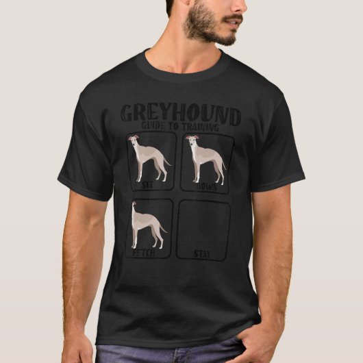Funny greyhound whippet dog training guide for gre t-shirt (Voorkant)