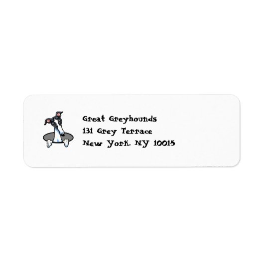 Funny Greyhound Whippet Etiket (Voorkant)