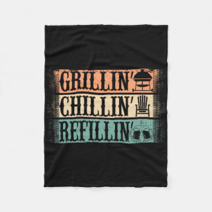 Funny Grill Dad - Grilling Chilling Refill Fleece Deken