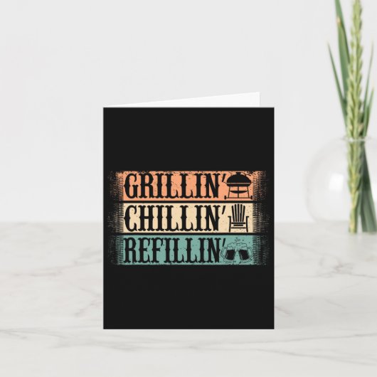 Funny  Grill Dad - Grilling Chilling Refill Kaart (Voorkant)