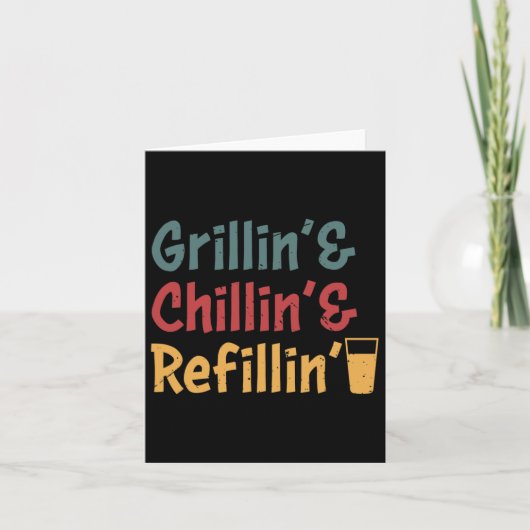 Funny Grill Dad - Grilling Chilling Refill Kaart (Voorkant)