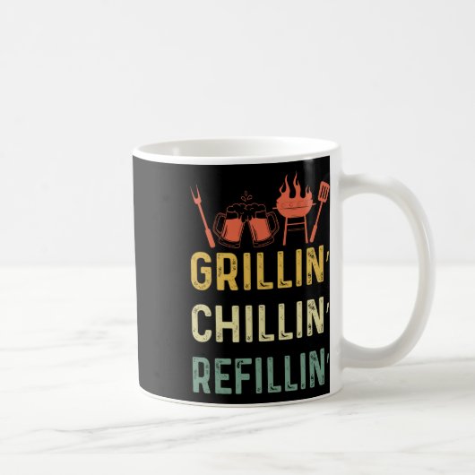 Funny Grill Dad - Grilling Chilling Refill Koffiemok (Rechts)