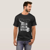 Funny  Grill Dad - Grilling Chilling Refill T-shirt (Voorkant volledig)