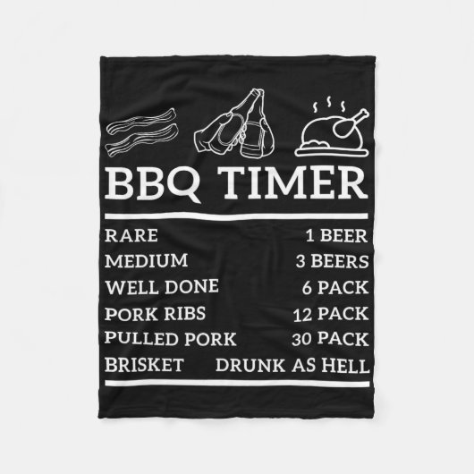 Funny Grill Gezegde BBQ Timer BBQ Biergrill Dad Ba Fleece Deken (Voorkant)