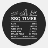 Funny Grill Gezegde BBQ Timer BBQ Biergrill Dad Ba Ronde Sticker (Voorkant)