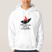 Funny Grill Instructor BBQ Sausage Bold Black Hoodie (Voorkant)