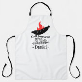 Funny Grill Instructor BBQ Sausage Bold Black Schort (Voorkant)