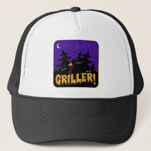 Funny Griller BBQ Horror ThMED Cartoon Design Trucker Pet