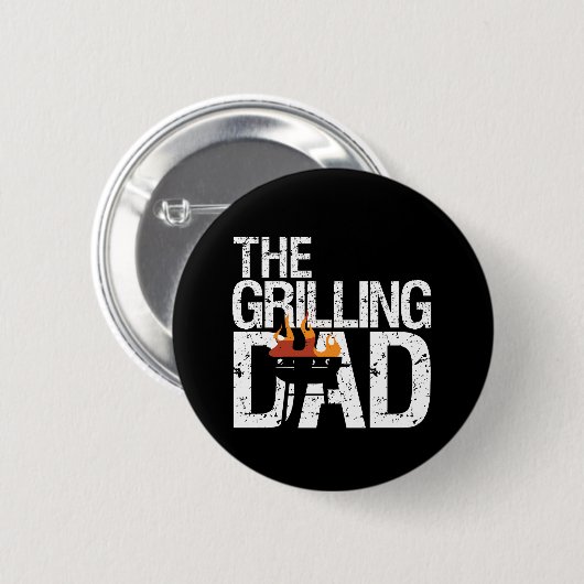 Funny Grilling Dad Griller BBQ Party Vaderdag Ronde Button 5,7 Cm (Voorkant /achterkant)