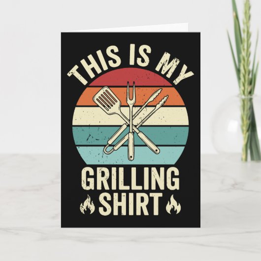 Funny Grilling Quote Retro Sunset BBQ Cookout Kaart (Voorkant)