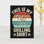 Funny Grilling Quote Retro Sunset BBQ Cookout Kaart (Gele Bloem)