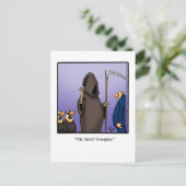 Funny Grim Reaper Briefkaart (Staand voorkant)