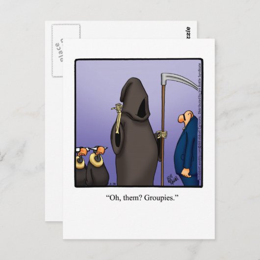 Funny Grim Reaper Briefkaart (Voorkant / Achterkant)