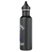 Funny Grim Reaper Cat Halloween Costume Waterfles (Rechts)