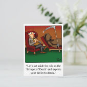 Funny Grim Reaper Dance Cartoon Briefkaart (Staand voorkant)