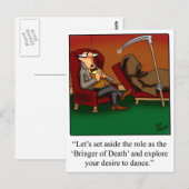 Funny Grim Reaper Dance Cartoon Briefkaart (Voorkant / Achterkant)