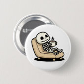 Funny Grim Reaper Drinking Coffee | "Dead Inside"  Ronde Button 5,7 Cm (Voorkant /achterkant)