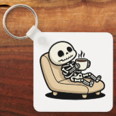 Funny Grim Reaper Drinking Coffee | "Dead Inside"  Sleutelhanger (Voorkant)