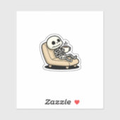 Funny Grim Reaper Drinking Coffee | "Dead Inside"  Sticker (Vel)