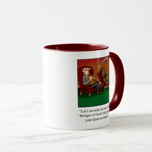 Funny Grim Reaper Humor Mok (Voorkant rechts)