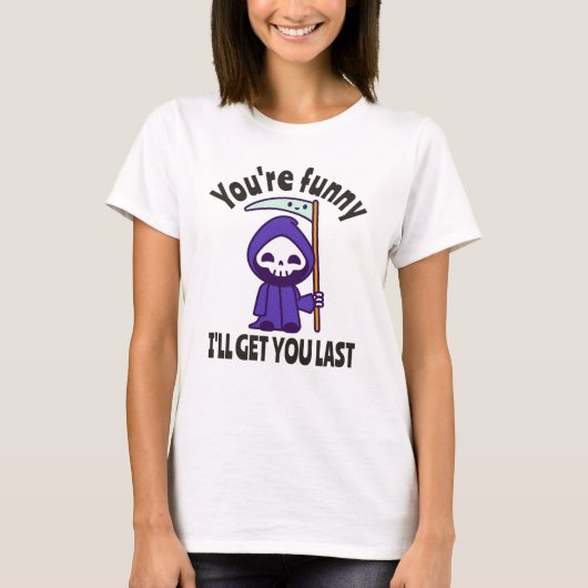 Funny Grim Reaper Skeleton Halloween Costume T-shirt (Voorkant)